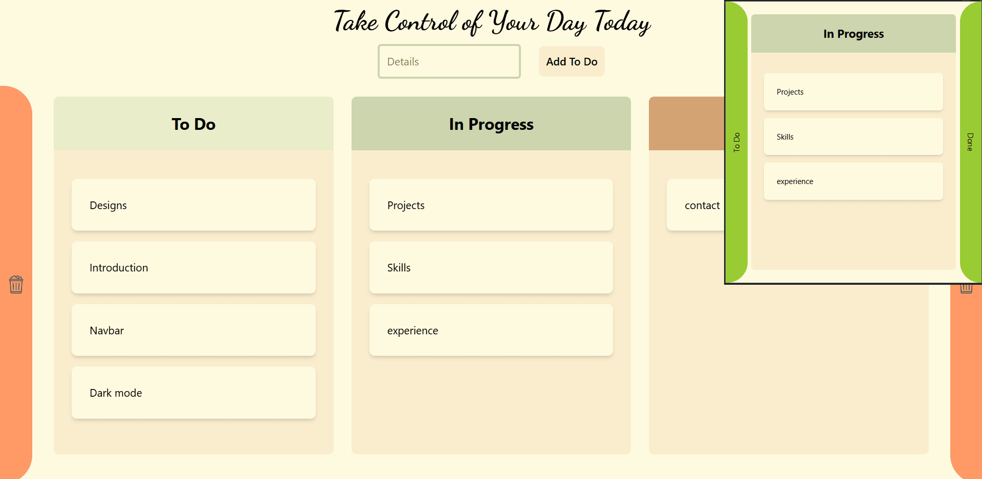 ToDoList project screenshot showcasing a todo list browser extension project